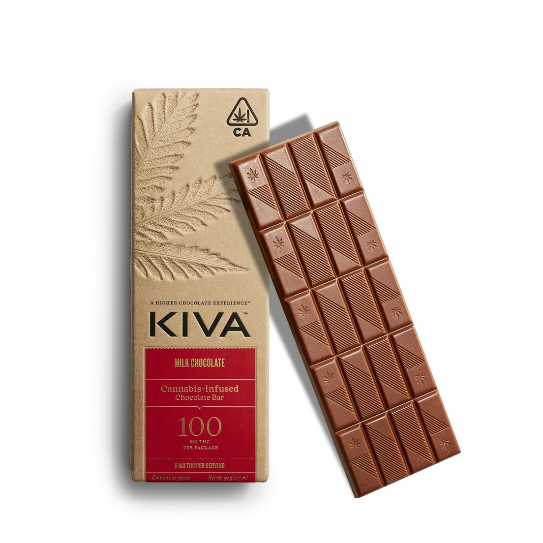 Kiva Milk Chocolate Bar 100mg THC