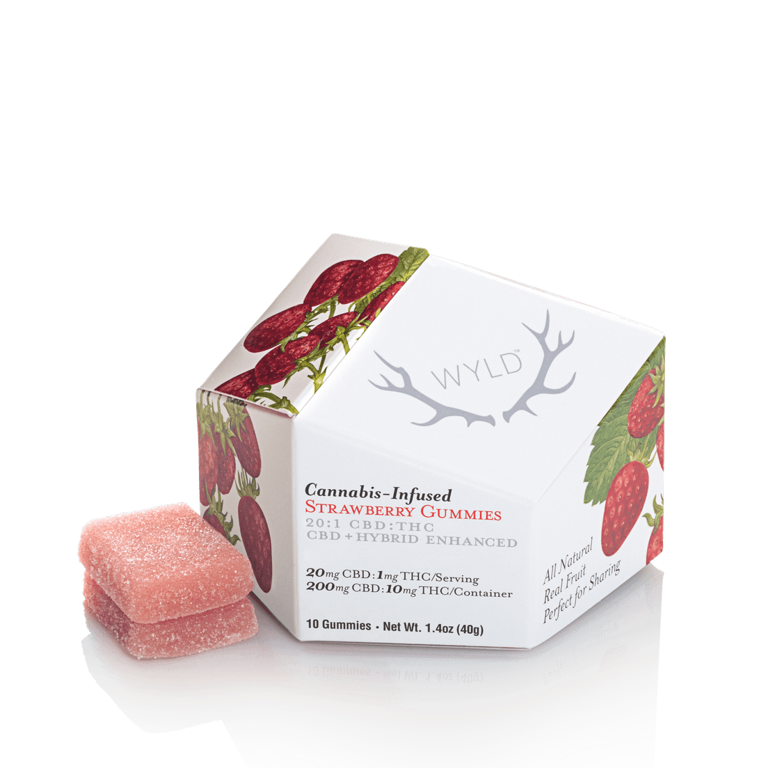 Wyld Strawberry Gummies 20:1 200mgCBD:10mgTHC