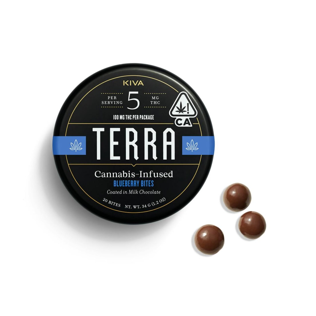 Kiva Terra Blueberry Milk Chocolate Bites 100mg THC
