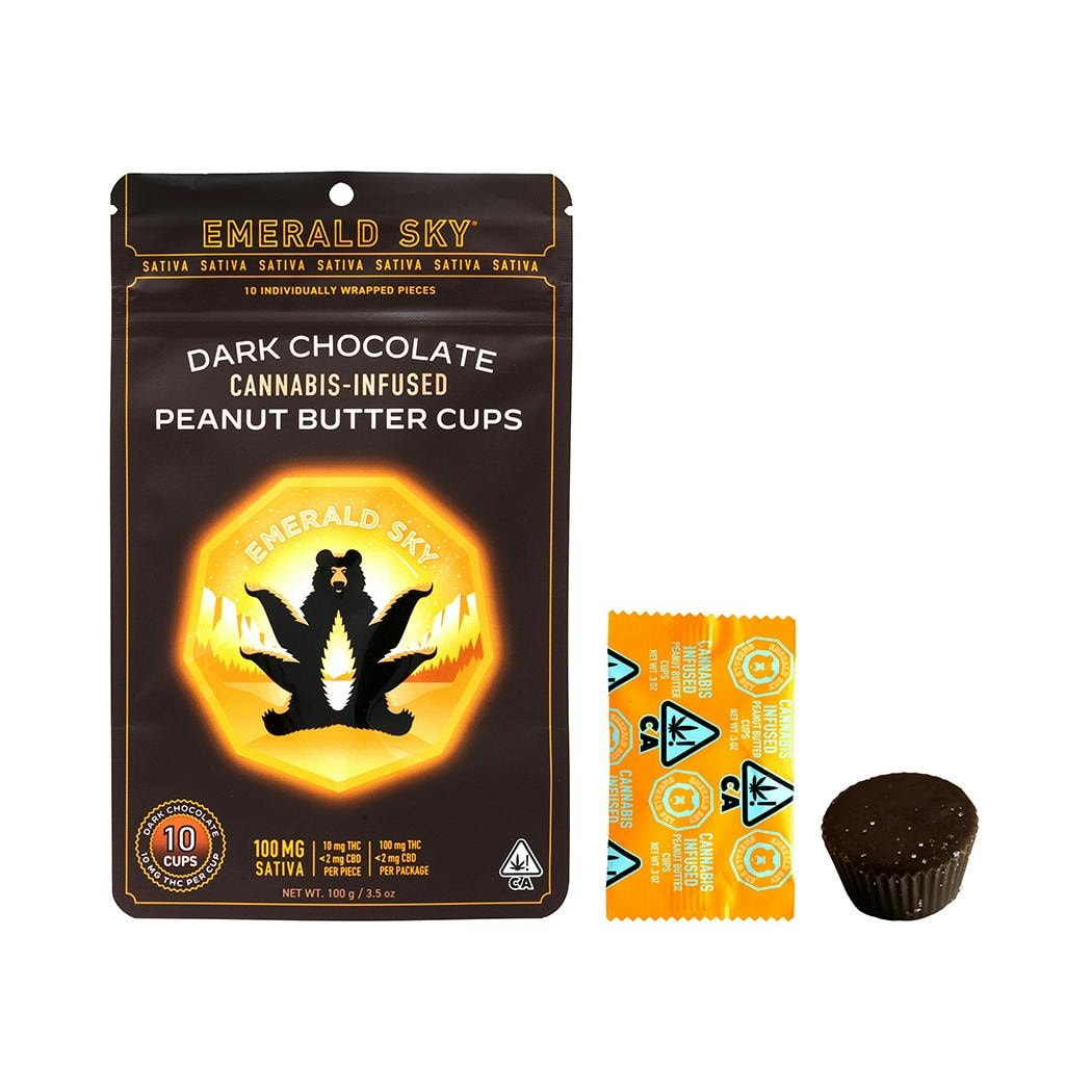 Emerald Sky Dark Chocolate Peanut Butter Cups 100mg THC