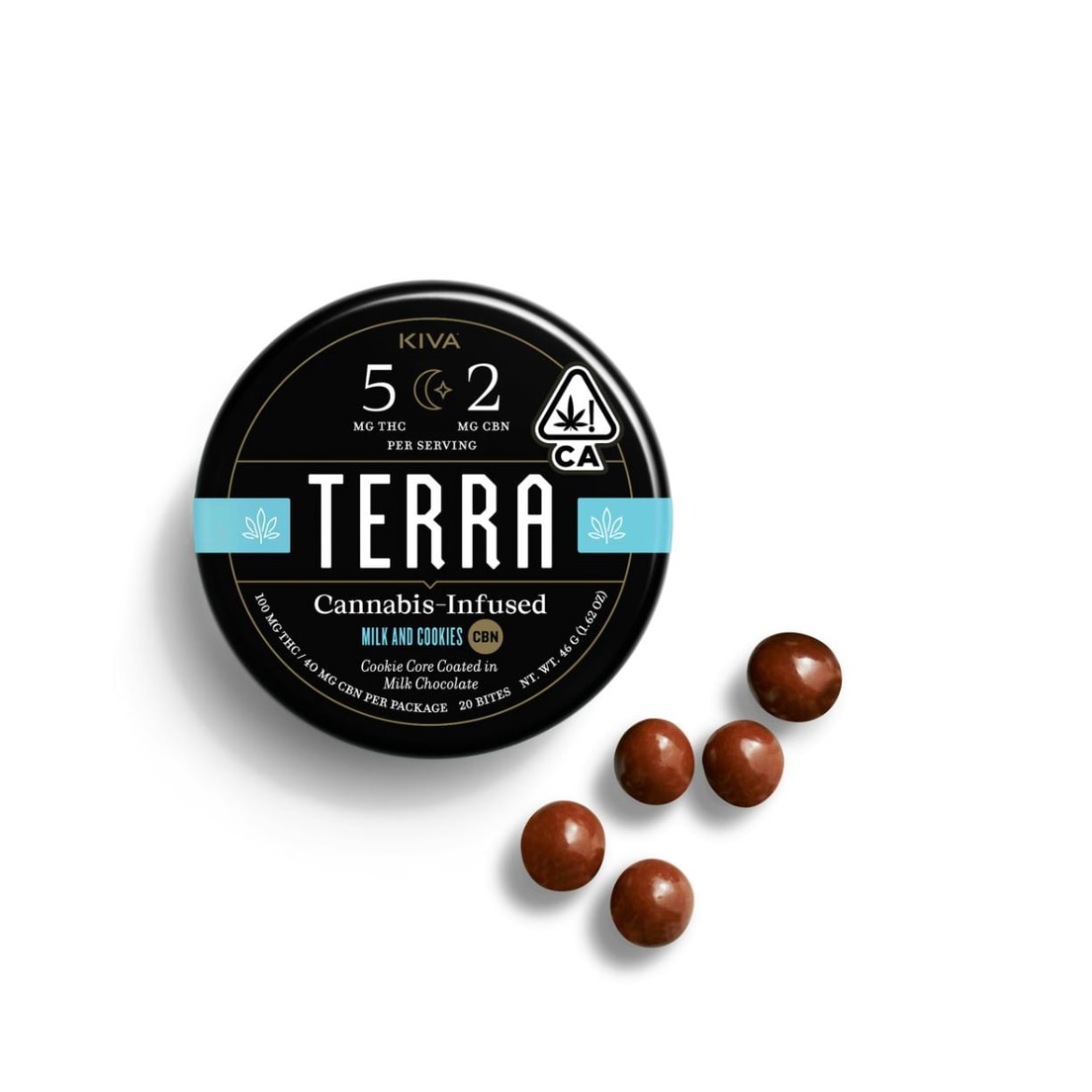 Kiva Terra Milk Chocolate Cookies & Milk Sleep Bites 100mg THC 40mg CBN